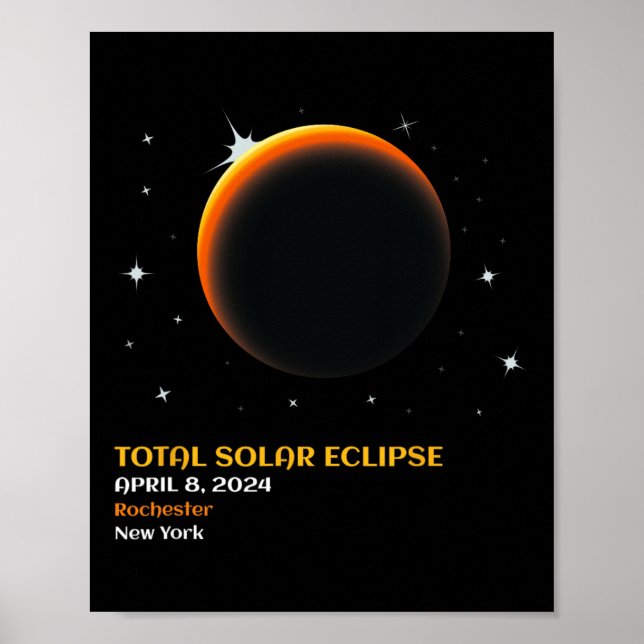 Affiche Éclipse solaire totale 2024 V4 (Devant)
