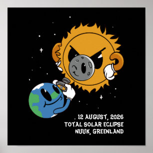 Affiche Éclipse solaire totale 2026 Groenland Photobomb