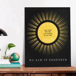 Affiche Éclipse solaire totale 2026 votre texte personnali