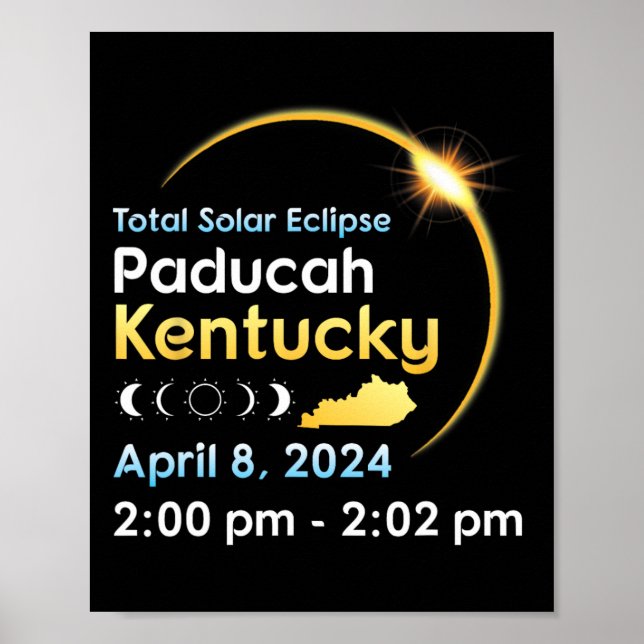 Affiche Éclipse Solaire Totale À Paducah Kentucky Le 0 Avr (Devant)