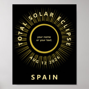 Affiche Éclipse solaire totale août 2026 ajoutez votre tex