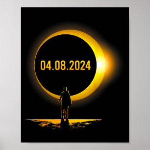 Affiche Éclipse solaire totale d'Amérique 04 08 24 Drôle