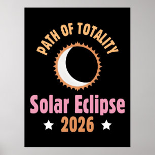 Affiche Éclipse solaire totale de 2026 zone de totalité