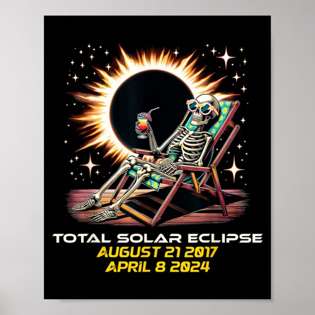 Affiche Éclipse solaire totale de squelette deux fois dans (Devant)