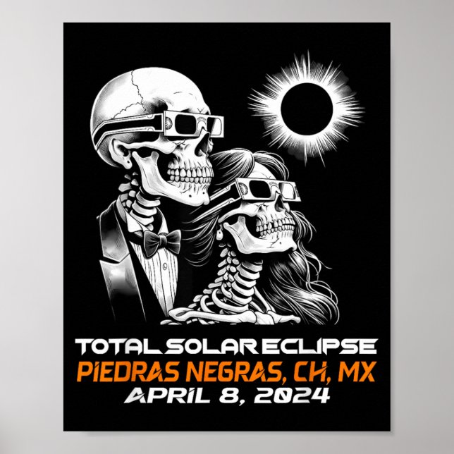 Affiche Éclipse solaire totale de squelette Piedras Negras (Devant)