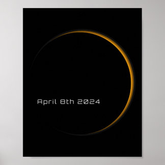 Affiche Éclipse Solaire Totale Des Grands Américains 8 Avr
