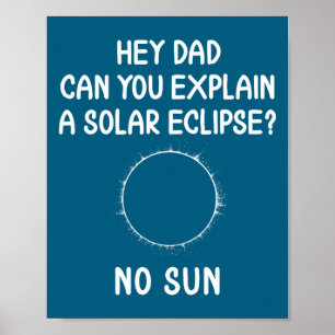 Affiche Éclipse Solaire Totale Drôle Astronomie