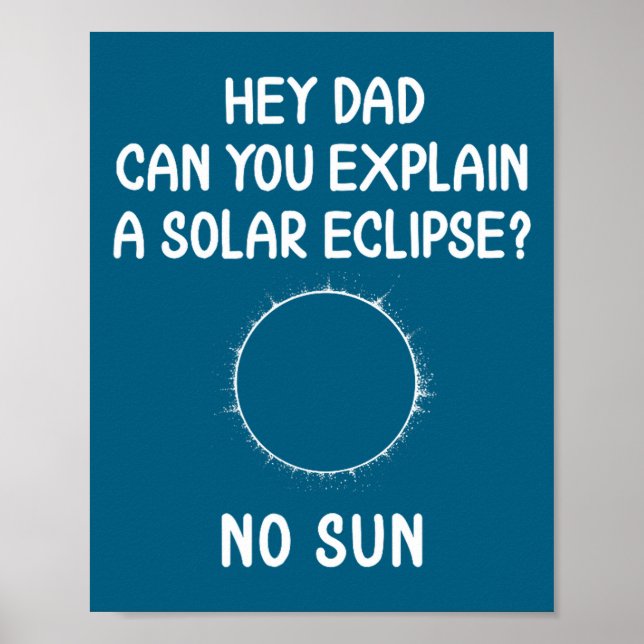 Affiche Éclipse Solaire Totale Drôle Astronomie (Devant)