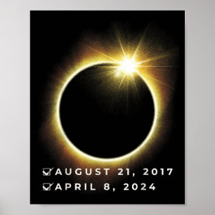 Affiche Éclipse solaire totale du 8 avril 2024 Liste de co