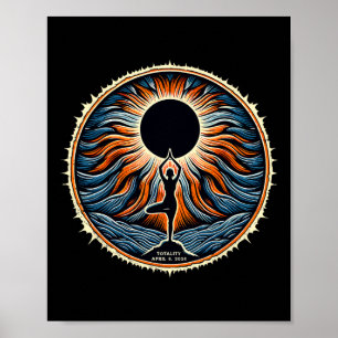 Affiche Éclipse solaire totale du 8 avril Totalité Femmes 
