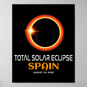 Affiche Éclipse solaire totale en Espagne 2026 du 12 août