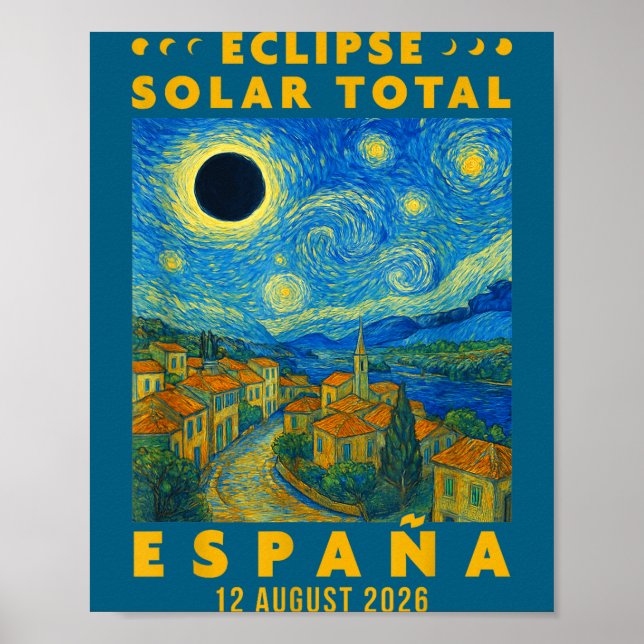 Affiche Éclipse solaire totale Espagne 2026  (Devant)