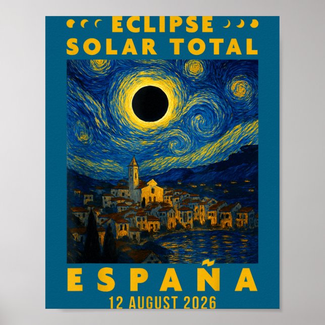 Affiche Éclipse Solaire Totale Espagne 2026  (Devant)
