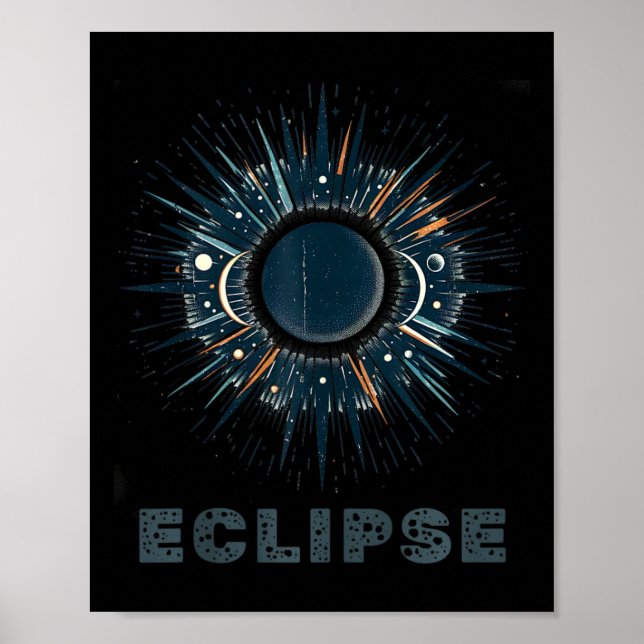 Affiche Éclipse solaire Vintage officielle (Devant)