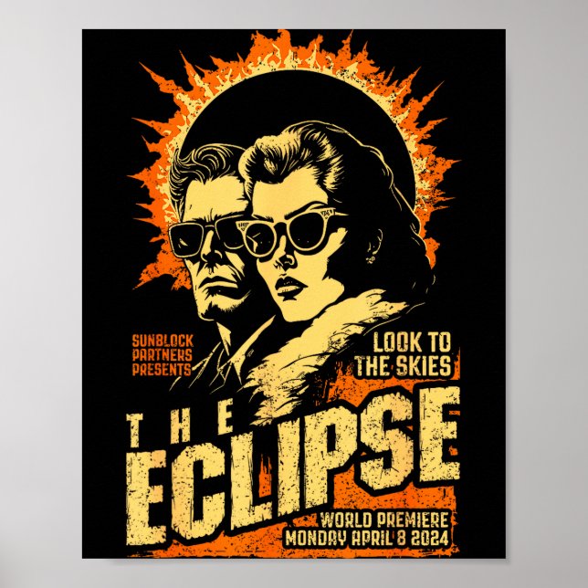 Affiche Éclipse Solaire Vintage Science-Fiction (Devant)