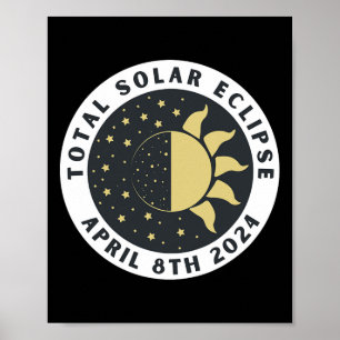 Affiche Eclipse - Total Éclipse Solaire - Totalité 2024