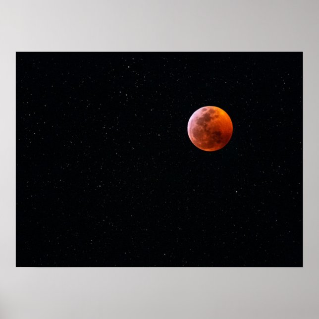 Affiche Éclipse totale de lune de sang | Big Island Hawaii (Devant)