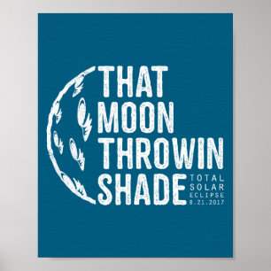 Affiche Éclipse Totale de Soleil Drôle 2017 Lune