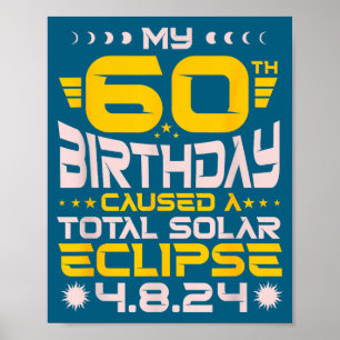 Affiche Éclipse totale de soleil pour mes 60 ans - 8 avril