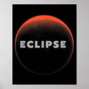 Affiche Éclipse Universelle Totale Lunaire Éclipse Solaire