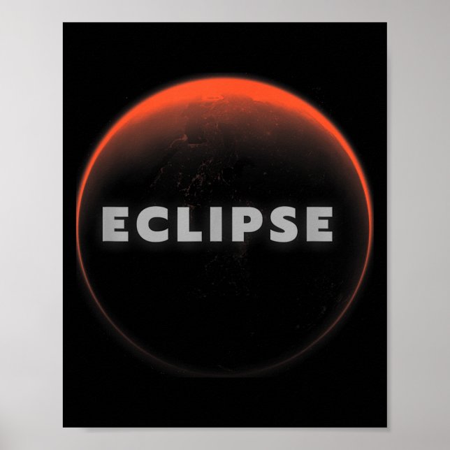 Affiche Éclipse Universelle Totale Lunaire Éclipse Solaire (Devant)