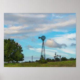 Affiche Éclosion d'oiseaux du moulin à vent