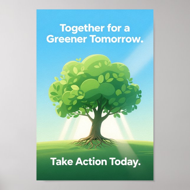 Affiche Eco Awareness Tree Illustration Green Earth (Devant)