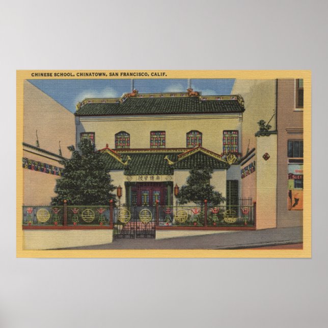 Affiche École chinoise à Chinatown - San Francisco, Califo (Devant)
