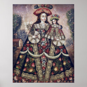 Affiche École Cuzco, Pérou La Vierge des pèlerins