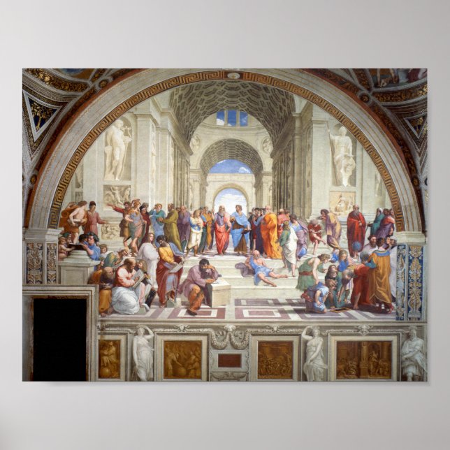 Affiche École d'Athènes de Raphaël (1511) (Devant)