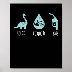 Affiche Ecole de Dinosaure de Science du gaz liquide solid