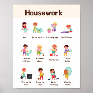 Affiche École de travail à domicile Éducation