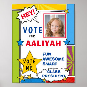 Affiche École de vote de style bande dessinée animée dynam