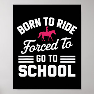 Affiche École d'équitation fille équestre