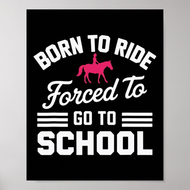Affiche École d'équitation fille équestre (Devant)
