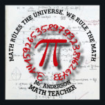 Affiche Ecole Math Collège Ou Enseignant Universitaire<br><div class="desc">Math School College ou professeur d'université avec Pi rouge et numéros manuscrits. Vous pouvez le customiser avec votre propre texte ou nom</div>