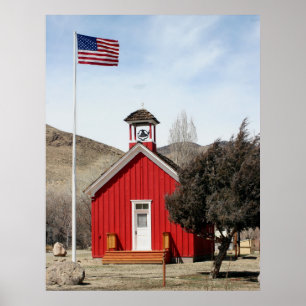 Affiche École rouge à une pièce, Wellington, Nevada