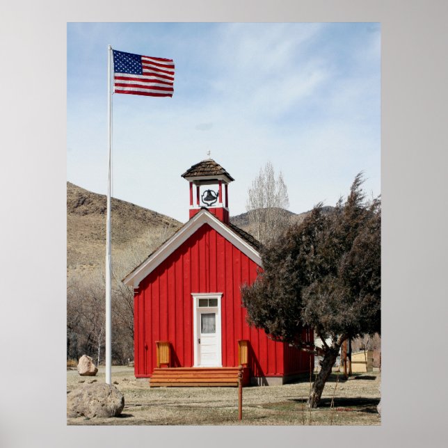 Affiche École rouge à une pièce, Wellington, Nevada (Devant)