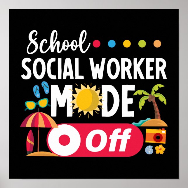 Affiche École Social Travailleur Mode Hors Drôle Été (Devant)