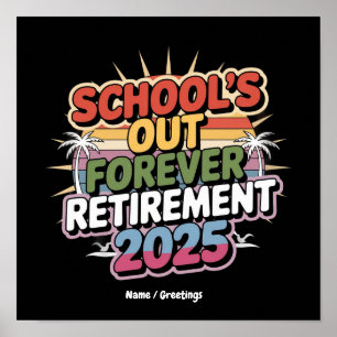 Affiche Écoles à la retraite permanente 2025 Enseignants à
