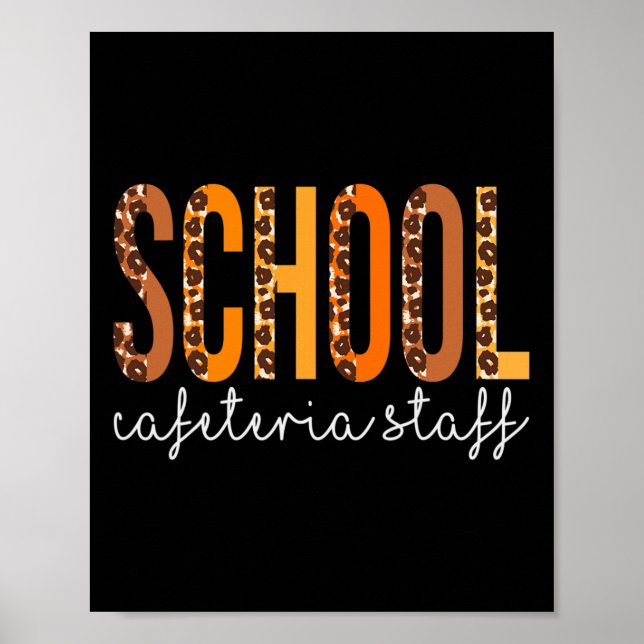 Affiche Écoles Cafétéria Personnel léopard Automne Merci (Devant)