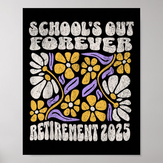 Affiche Écoles fermées pour toujours 2025 retraite enseign (Devant)