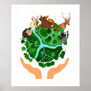 Affiche Économies de changement climatique la planète