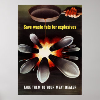 Affiche Économiser Les Graisses De Déchets Pour Les Explos