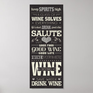 Affiche Économisez de l'eau Boire du vin