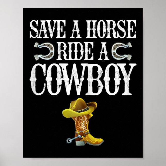 Affiche Économisez Une Promenade À Cheval Sur Un Cowboy (Devant)