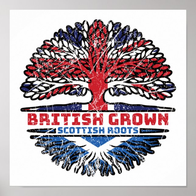 Affiche Écossais Écosse Royaume-Uni Britannique Arbre (Devant)