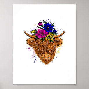 Affiche Écossais Highland Vache Vache Vache Whisperer Agri