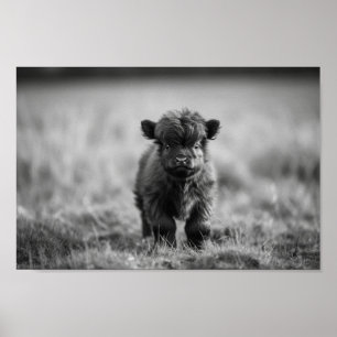 Affiche Écossaise Highland Calf Baby Cow