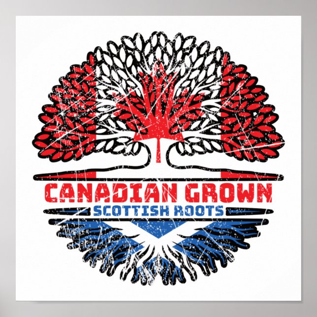 Affiche Écosse Écosse Canadian Canada Tree Roots Flag (Devant)